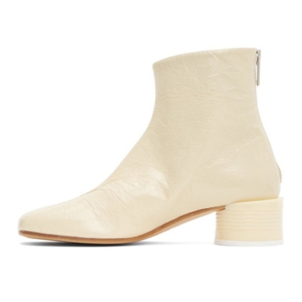 MM6 Maison Margiela Cream Ankle Boots Size 40